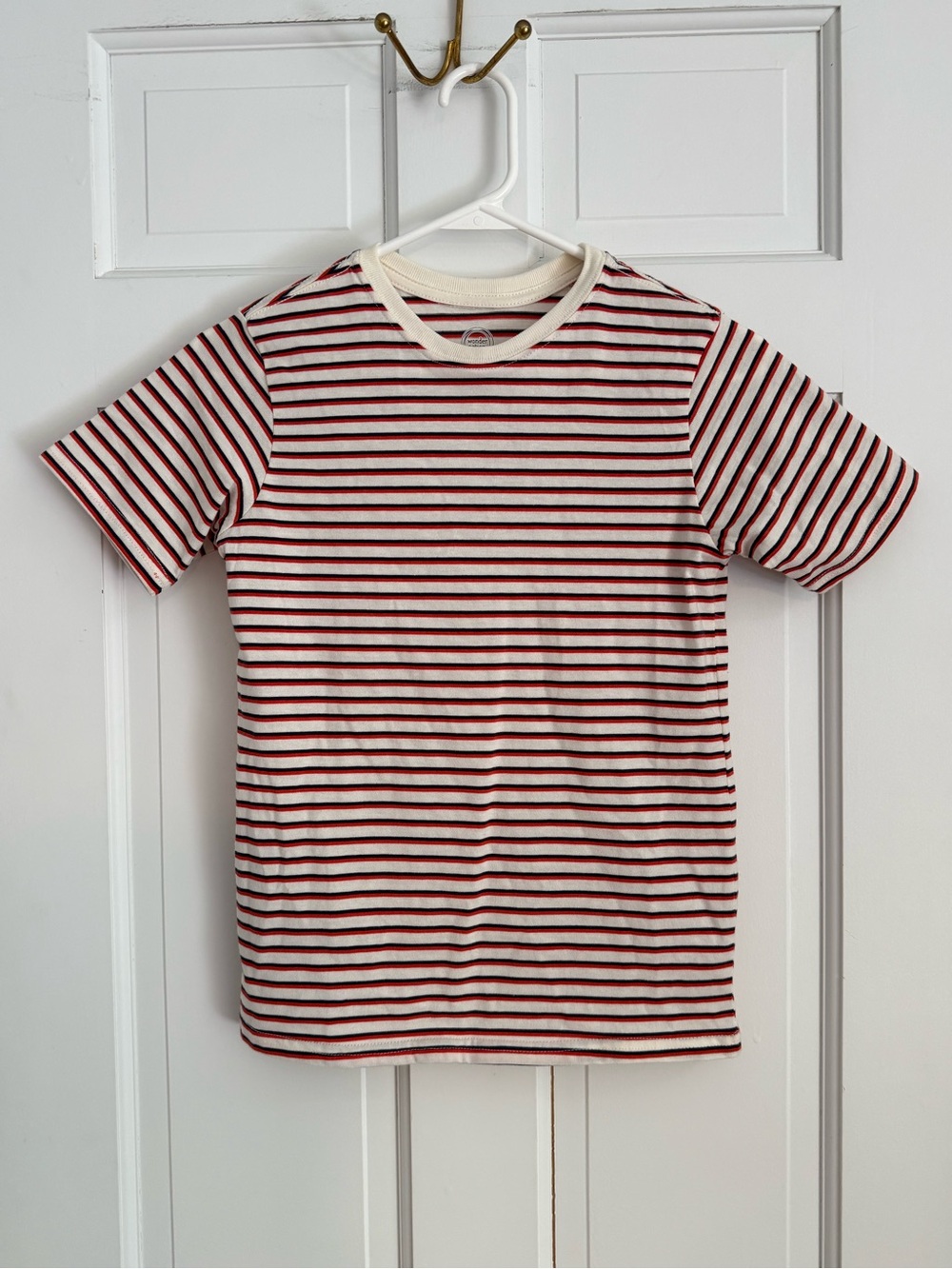 Red/Blue/White Striped Short Sleeve Top (Never worn!)
